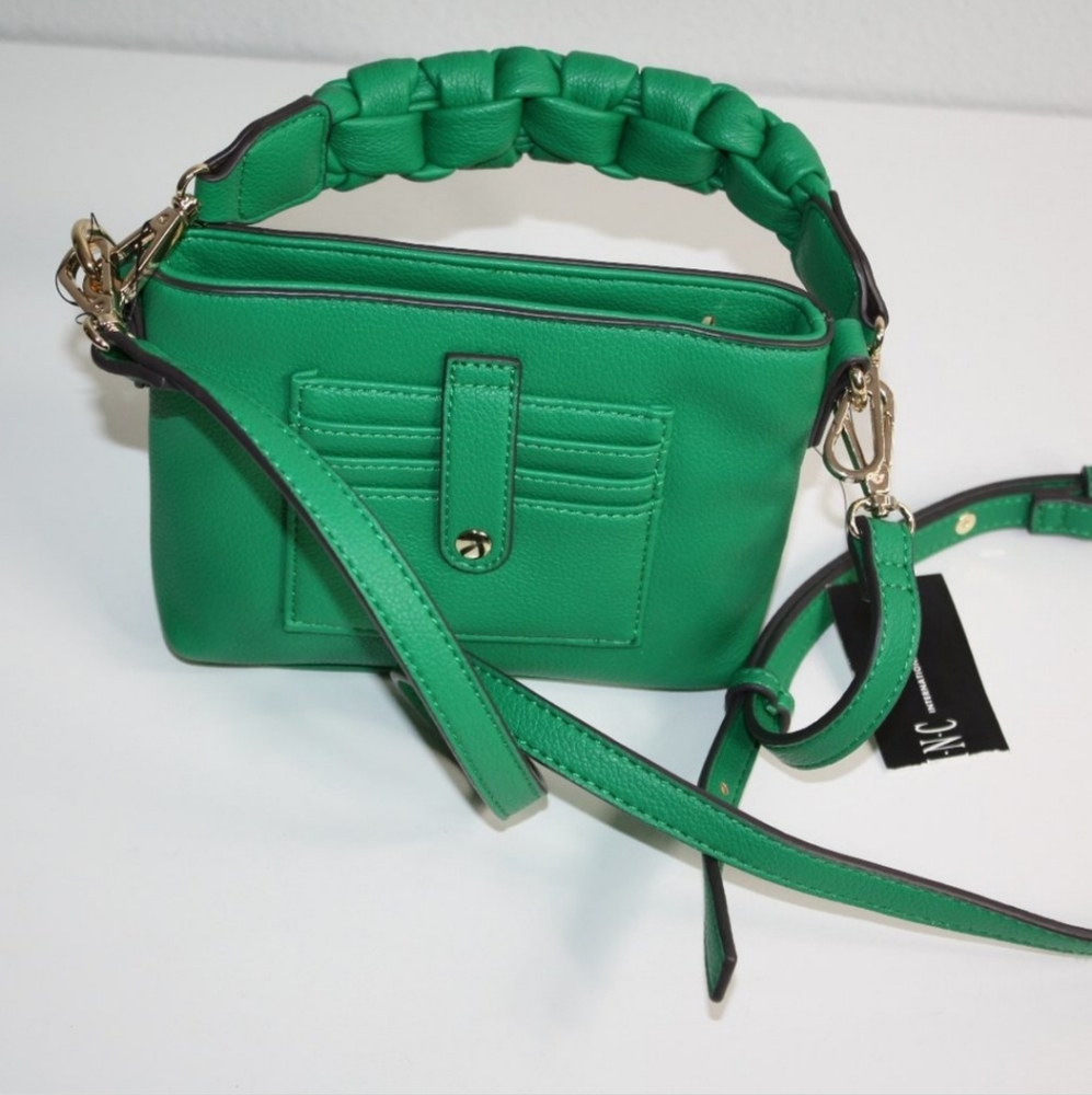 INC International Concepts Mertha Knot Crossbody Jungle Green + FREE RFID CARD